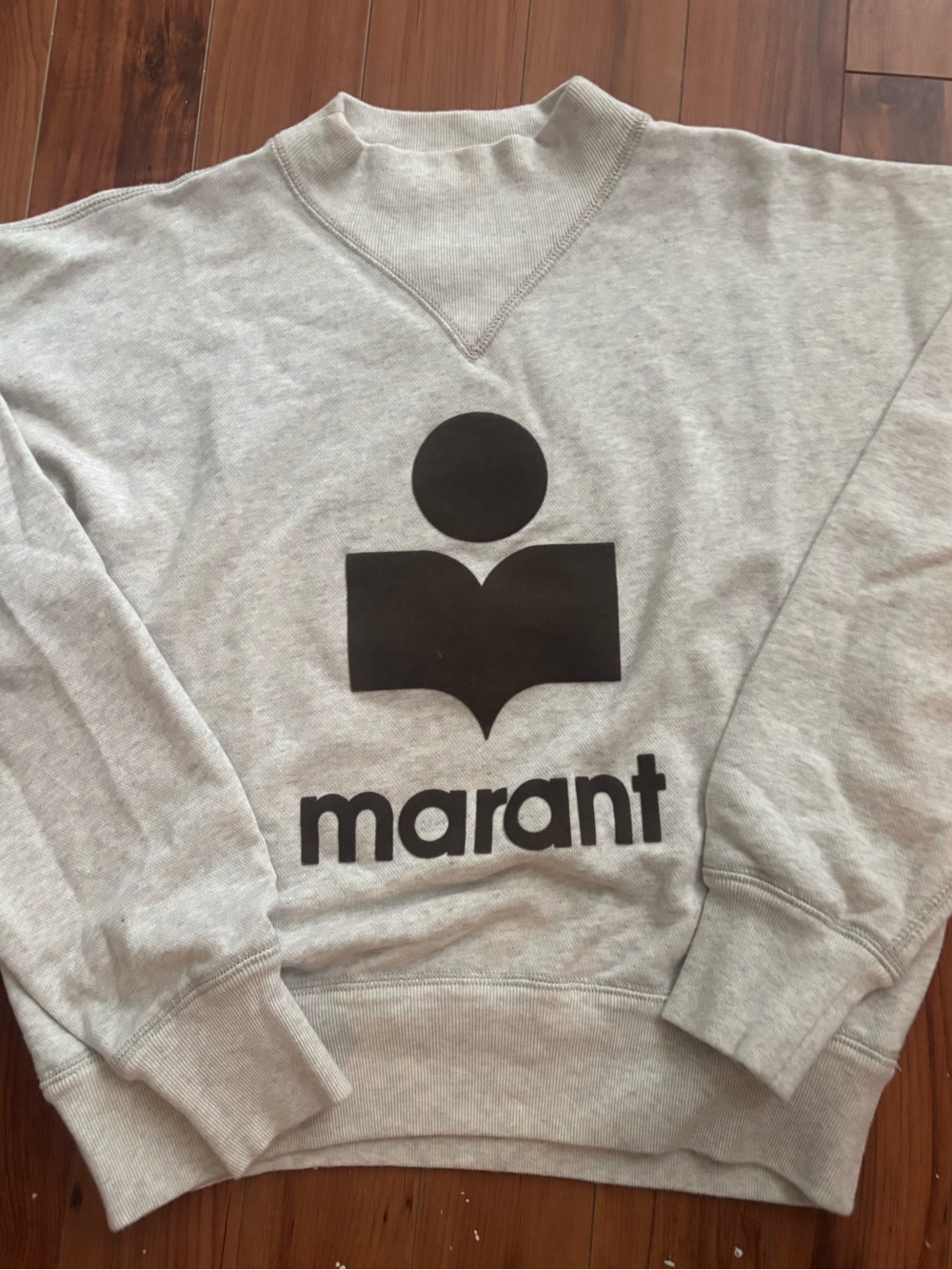 Isabel Marant Light Gray Sweatshirt with Black Logo